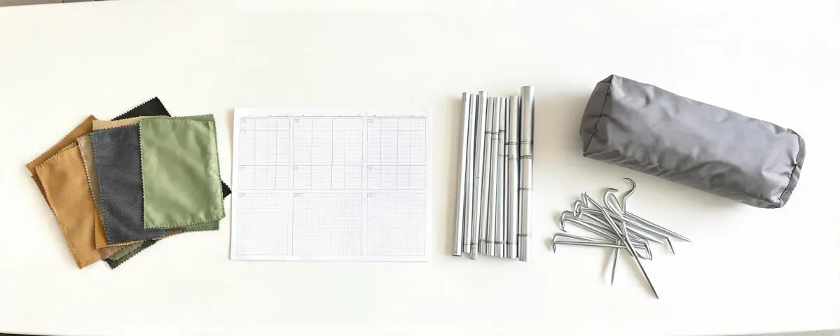 Camping tent order brief with material and accessory notes